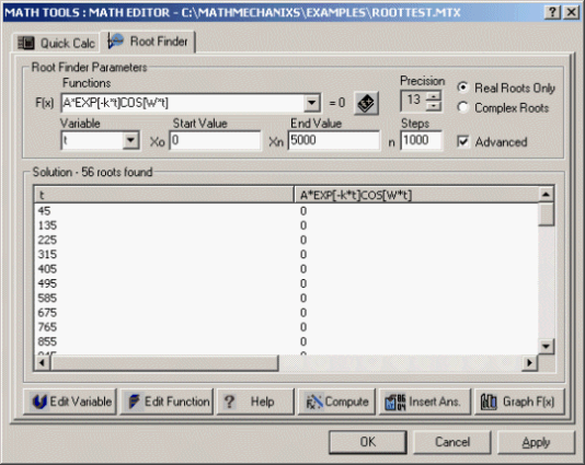 Math Mechanixs Root Finder